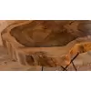 Stolik kawowy z plastra orzecha włoskiego 88x67cm
