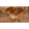 Stolik kawowy z plastra orzecha włoskiego 88x67cm
