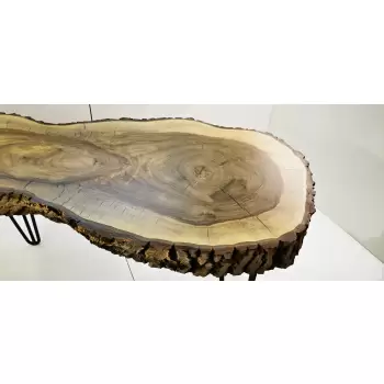 Duży Stolik Kawowy z Plastra Orzecha Włoskiego 120x58cm