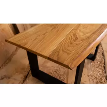 Stolik kawowy z blatem dębowym 95x47-51cm
