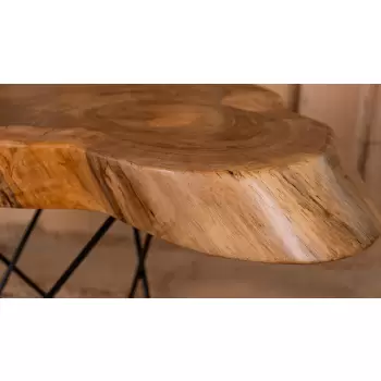 Stolik kawowy z plastra orzecha włoskiego 88x67cm