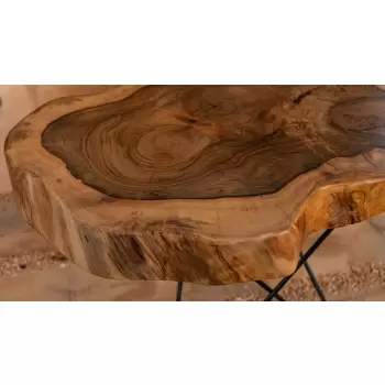 Stolik kawowy z plastra orzecha włoskiego 88x67cm
