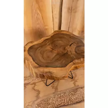Stolik kawowy z plastra orzecha włoskiego 88x67cm
