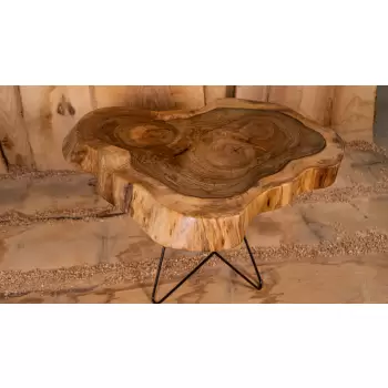 Stolik kawowy z plastra orzecha włoskiego 88x67cm