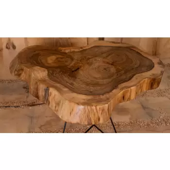 Stolik kawowy z plastra orzecha włoskiego 88x67cm